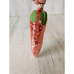 Vintage wear Germany glass carrot vegetable ornament Xmas tree